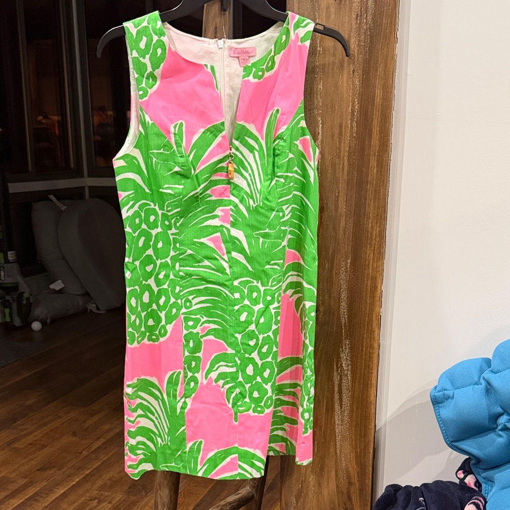 Lilly Pulitzer Mila Shift Dress “Pink Pout Flamenco” pattern
